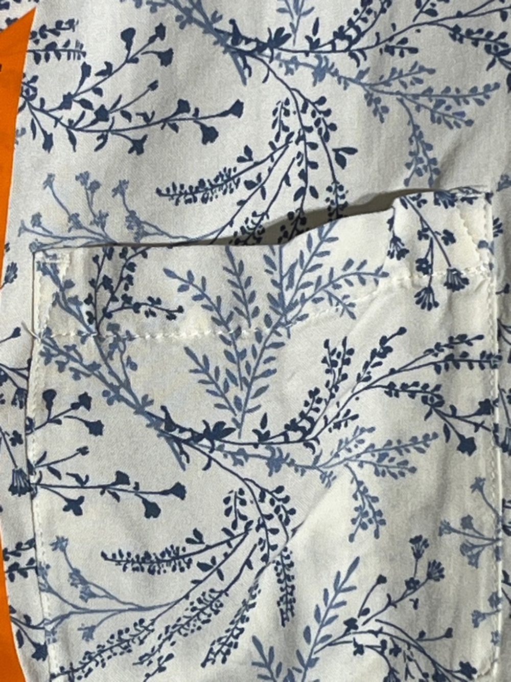 Jachs White Blouse with Blue Leaf Print - Picture 3 of 6
